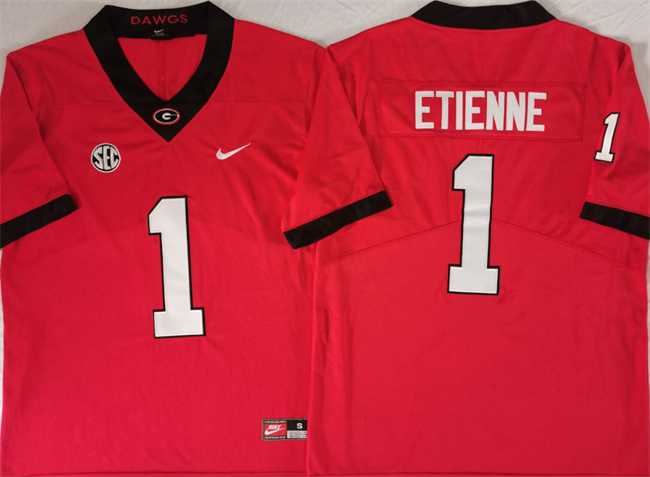 Men%27s Georgia Bulldogs #1 Trevor Etienne Red Stitched Jersey->georgia bulldogs->NCAA Jersey